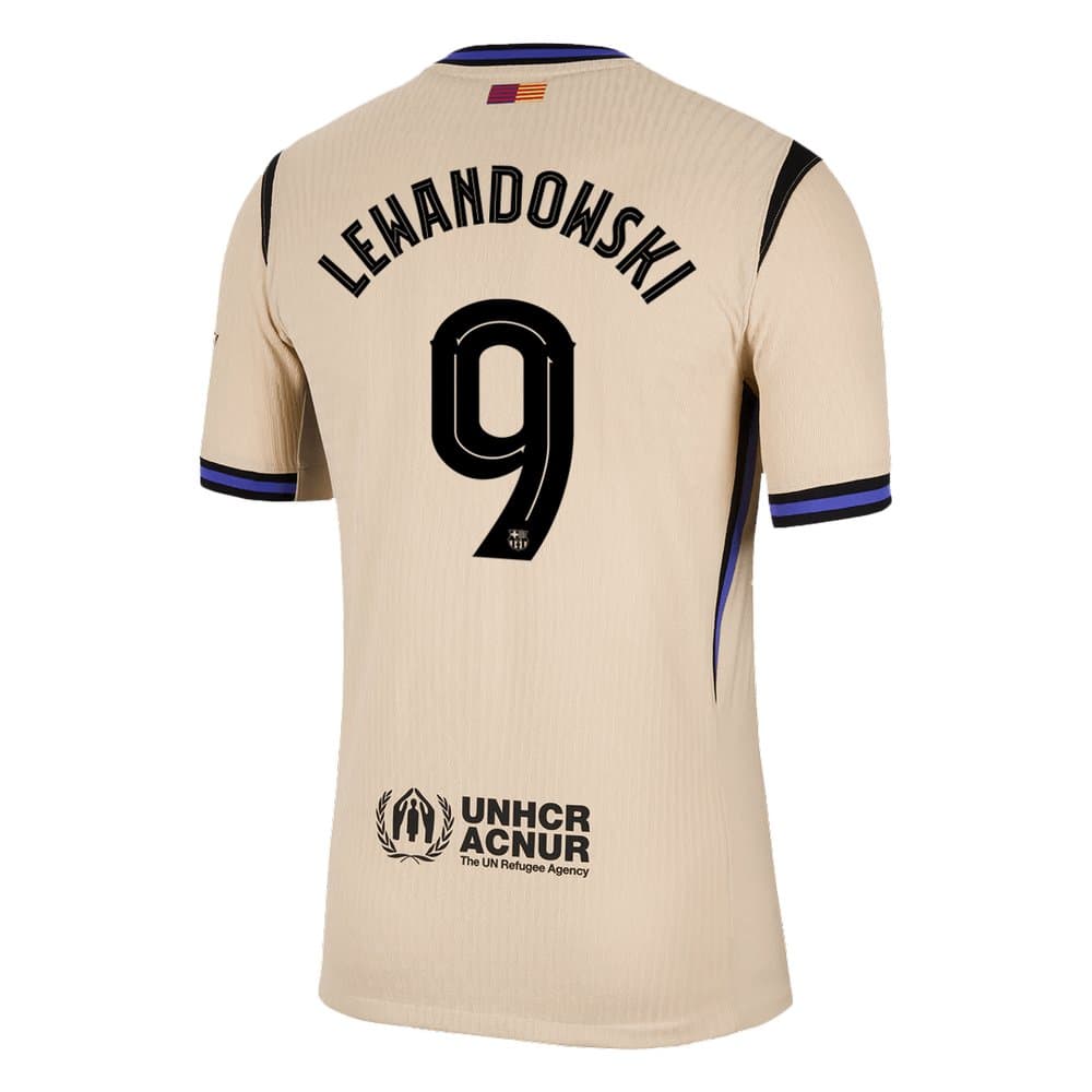 Men's LEWANDOWSKI #9 Barcelona Away Authentic Soccer Jersey - UCL 2025/26