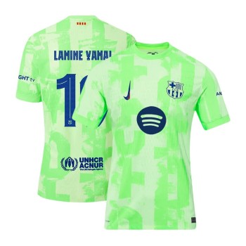 Men's LAMINE YAMAL #19 Barcelona Third Away Authentic Soccer Jersey- UCL Spotify Logo Without Text 2024/25
