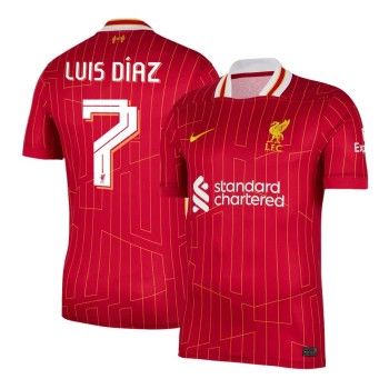 Men's Luis Díaz #7 Liverpool Home Replica Soccer Jersey - UCL 2024/25 Men's Luis Díaz #7 Liverpool Home Replica Soccer Jersey - UCL 2024/25