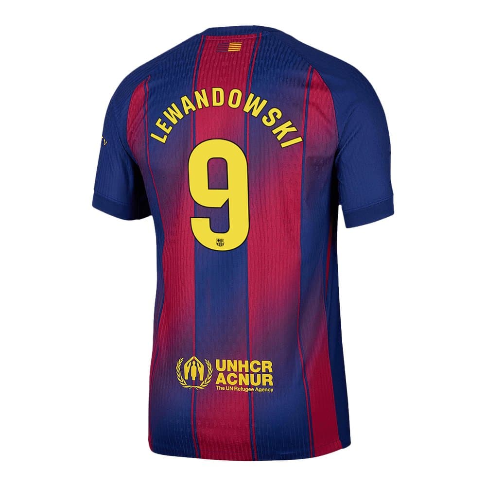 Men's LEWANDOWSKI #9 Barcelona Home Authentic Soccer Jersey 2025/26