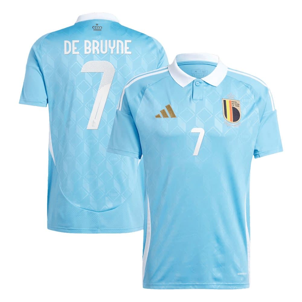 Men's DE BRUYNE #7 Belgium Away Replica Soccer Jersey EURO 2024