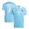 Men's DE BRUYNE #7 Belgium Away Replica Soccer Jersey EURO 2024