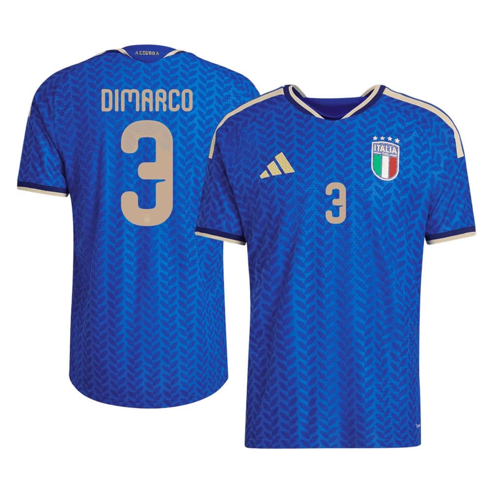 Men's DIMARCO #3 Italy Home Authentic Jersey World Cup 2026