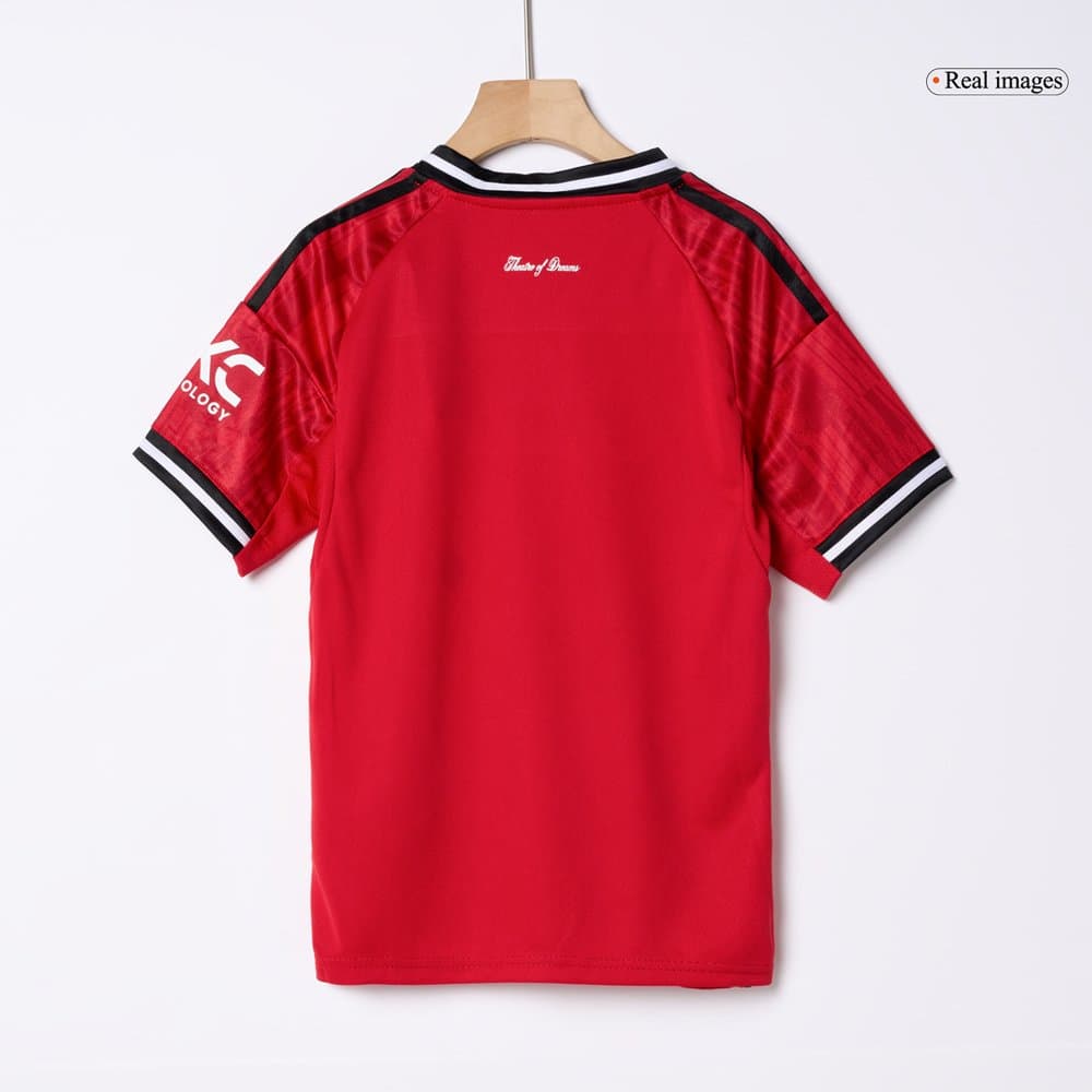 Kid's Manchester United Home Soccer Jersey Full Kit 2025/26
