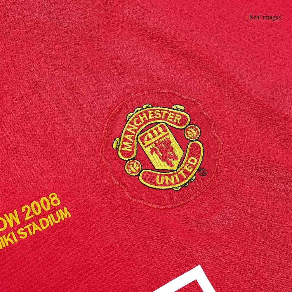 Men's Manchester United Home Long Sleeve Retro Soccer Jersey - UCL 2007/08 Men's Manchester United Home Long Sleeve Retro Soccer Jersey - UCL 2007/08