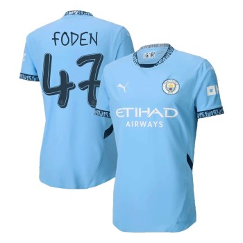 Men's FODEN #47 Manchester City Home Authentic Jersey - UCL 2024/25