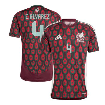 Men's E.ÁLVAREZ #4 Mexico Home Replica Soccer Jersey Copa America 2024