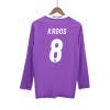 Men's KROOS #8 Real Madrid Away Long Sleeve Retro Soccer Jersey 2016/17