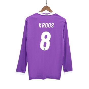Men's KROOS #8 Real Madrid Away Long Sleeve Retro Soccer Jersey 2016/17 Men's KROOS #8 Real Madrid Away Long Sleeve Retro Soccer Jersey 2016/17