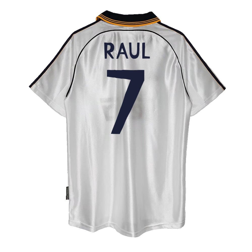Men's RAUL #7 Real Madrid Home Retro Soccer Jersey 1999/00 Men's RAUL #7 Real Madrid Home Retro Soccer Jersey 1999/00