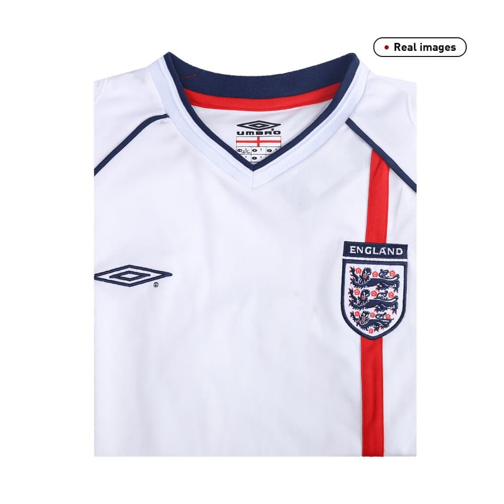 Men's SCHOLES #8 England Home Retro Soccer Jersey 2002
