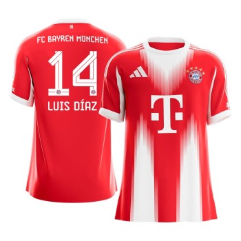 Men's Luis Díaz #14 Bayern Munich Home Replica Soccer Jersey 2025/26 Men's Luis Díaz #14 Bayern Munich Home Replica Soccer Jersey 2025/26