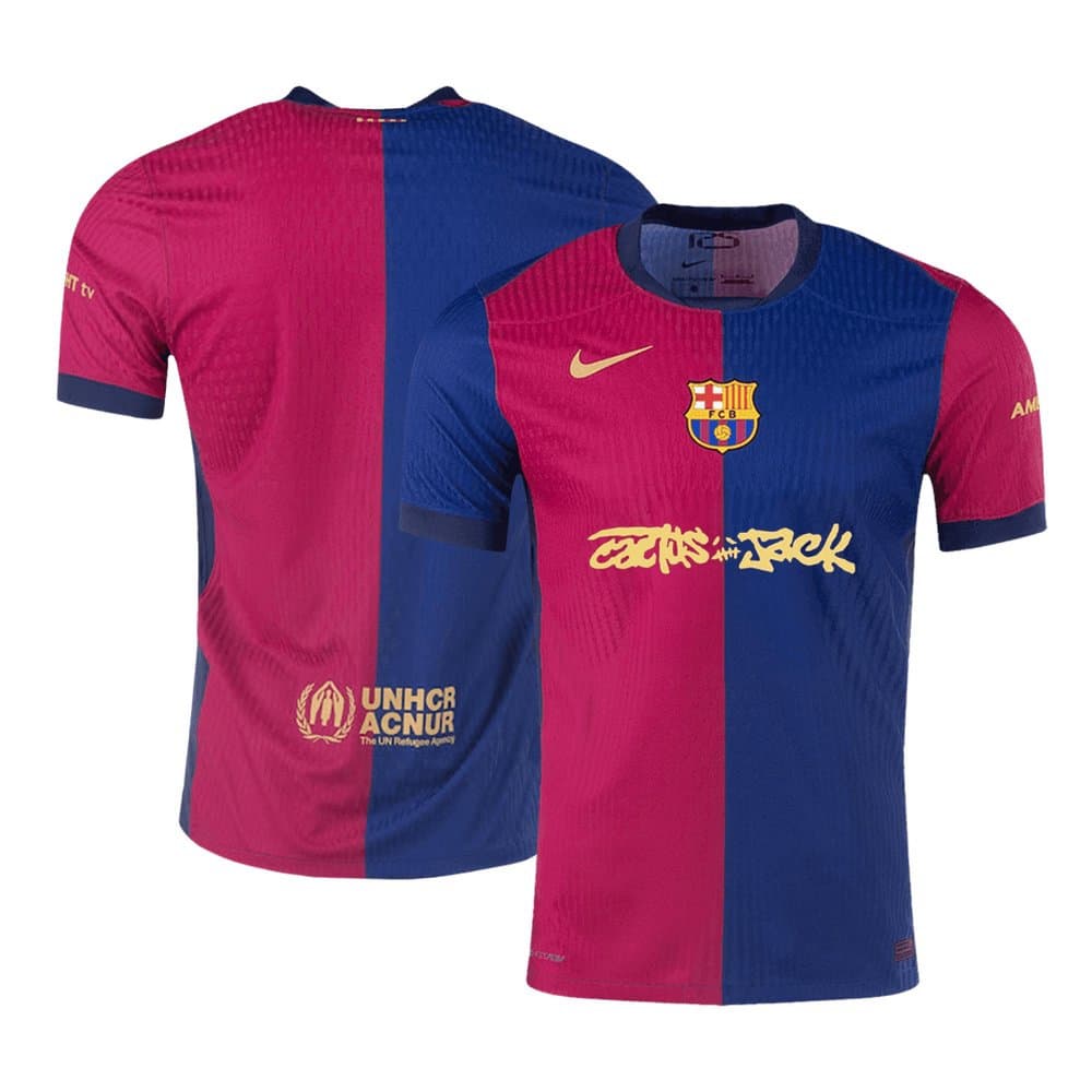 Men's Barcelona X Travis Scott Home Authentic Soccer Jersey 2024/25