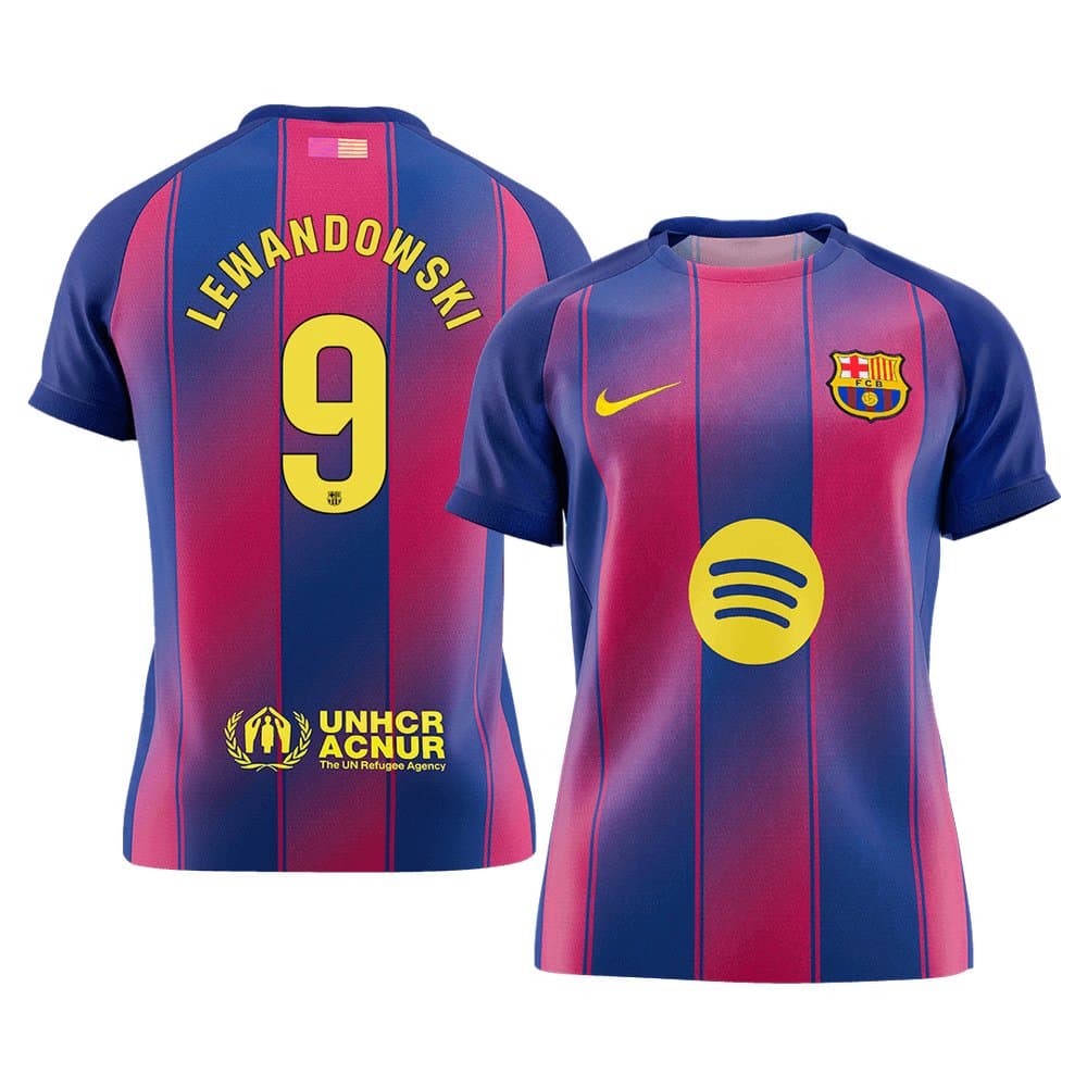 Men's LEWANDOWSKI #9 Barcelona Home Replica Soccer Jersey 2025/26