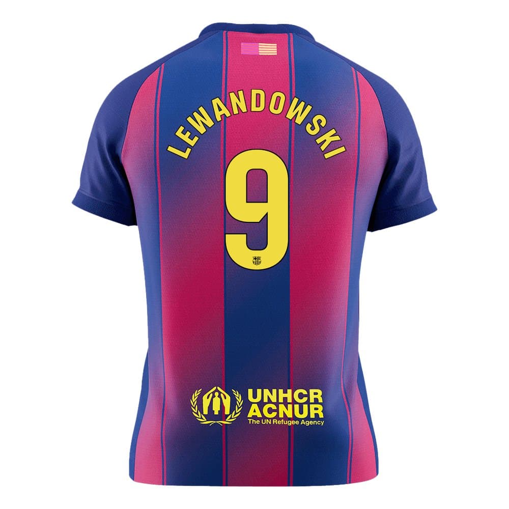 Men's LEWANDOWSKI #9 Barcelona Home Replica Soccer Jersey 2025/26