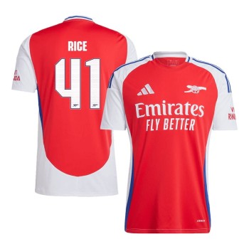 Men's RICE #41 Arsenal Home Replica Soccer Jersey -UCL 2024/25