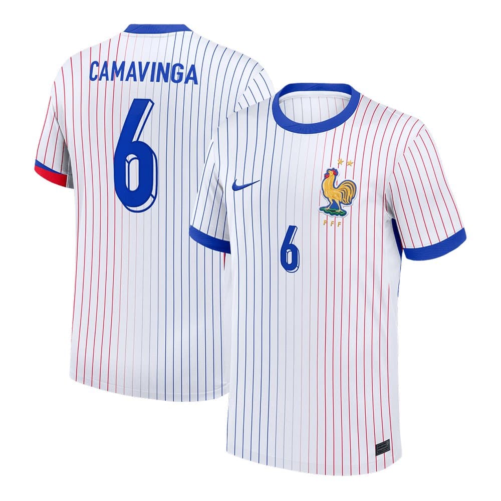 Men's CAMAVINGA #6 France Away Replica Soccer Jersey 2024