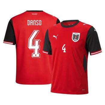 Men's DANSO #4 Austria Home Replica Soccer Jersey World Cup 2026
