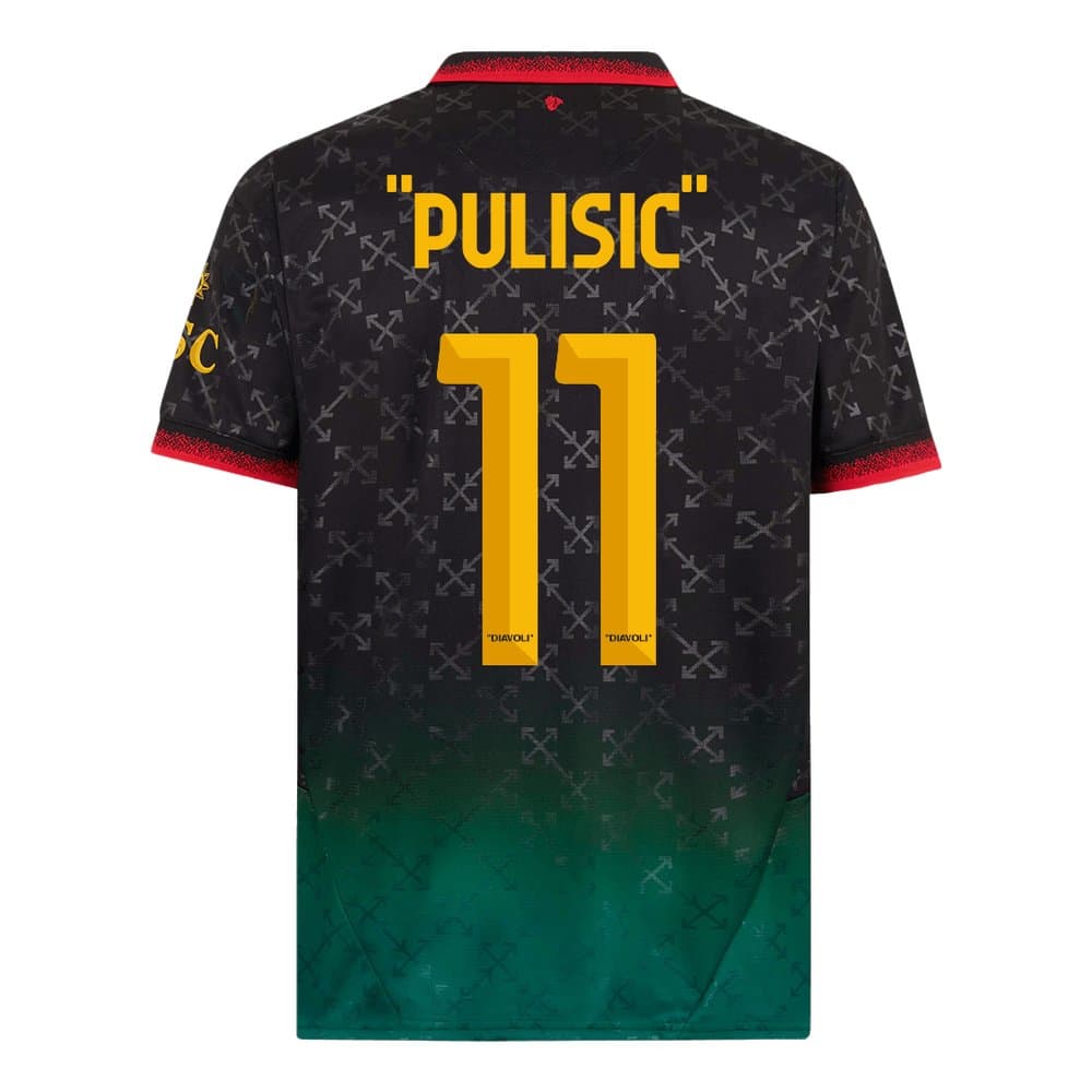 Men's PULISIC #11 AC Milan Fourth Away Replica Soccer Jersey 2024/25 Men's PULISIC #11 AC Milan Fourth Away Replica Soccer Jersey 2024/25