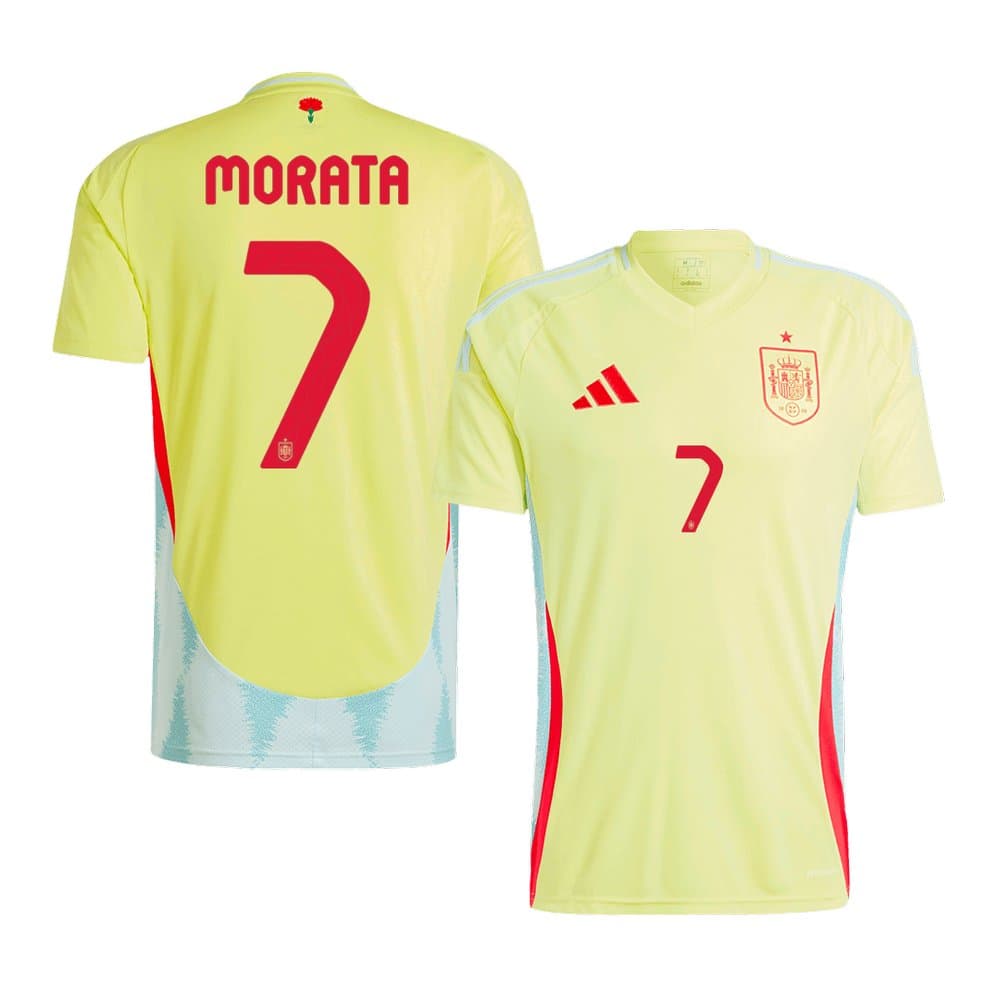 Men's MORATA #7 Spain Away Replica Soccer Jersey EURO 2024