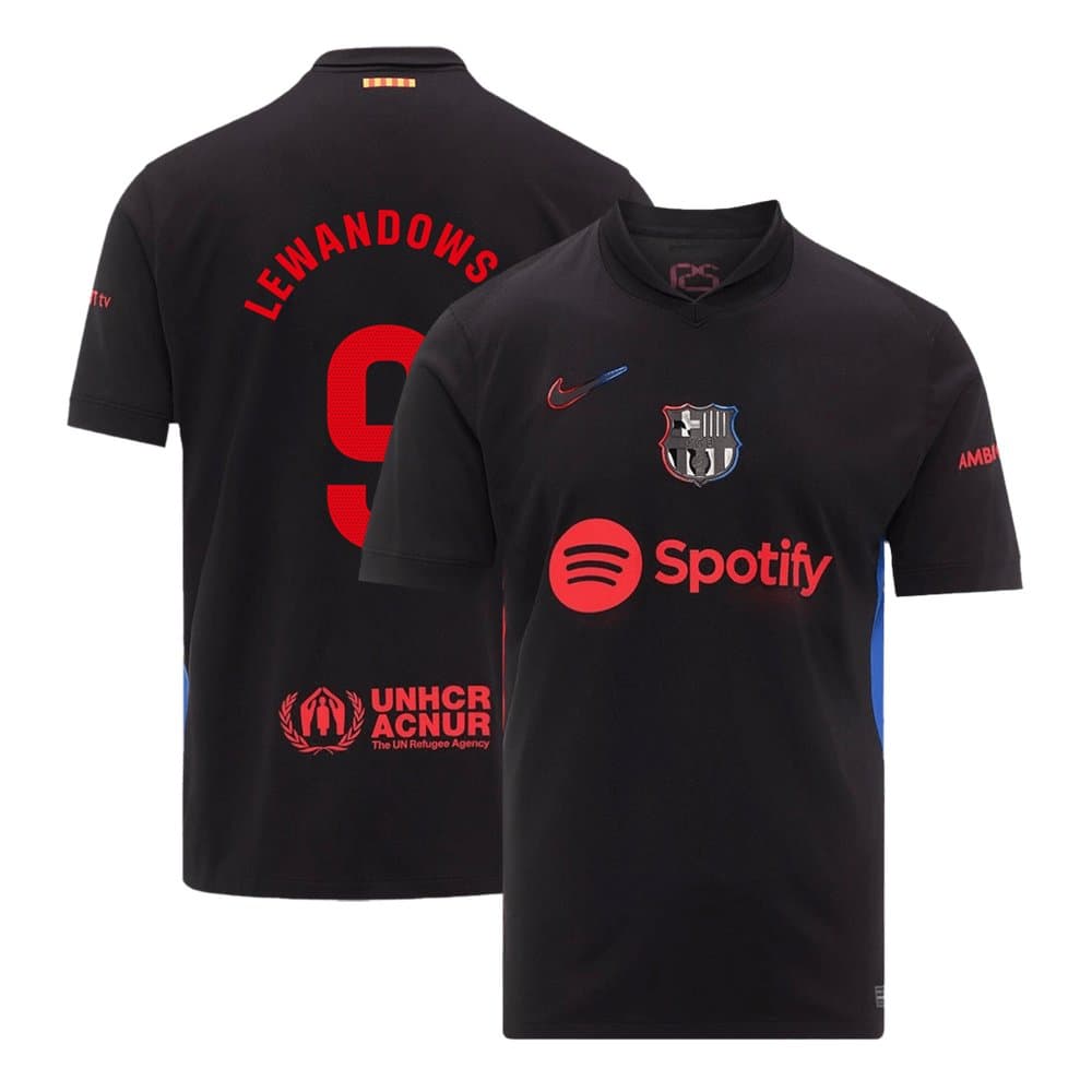 Men's LEWANDOWSKI #9 Barcelona Away Replica Soccer Jersey 2024/25