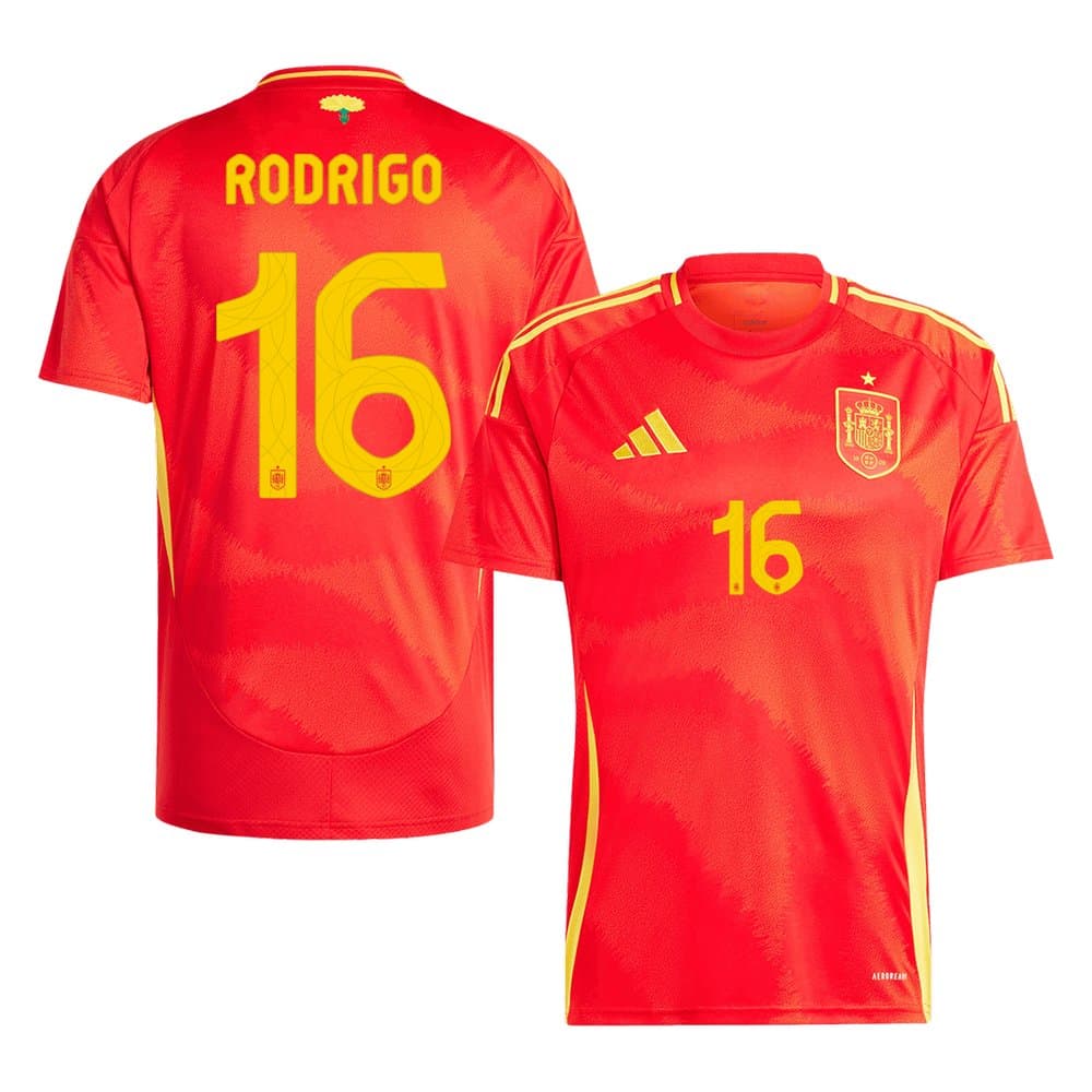 Men's RODRIGO #16 Spain Home Replica Soccer Jersey EURO 2024