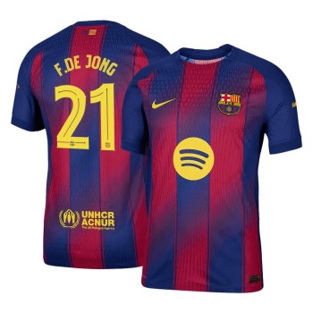 Men's F.DE JONG #21 Barcelona Home Authentic Soccer Jersey - UCL 2025/26 Men's F.DE JONG #21 Barcelona Home Authentic Soccer Jersey - UCL 2025/26