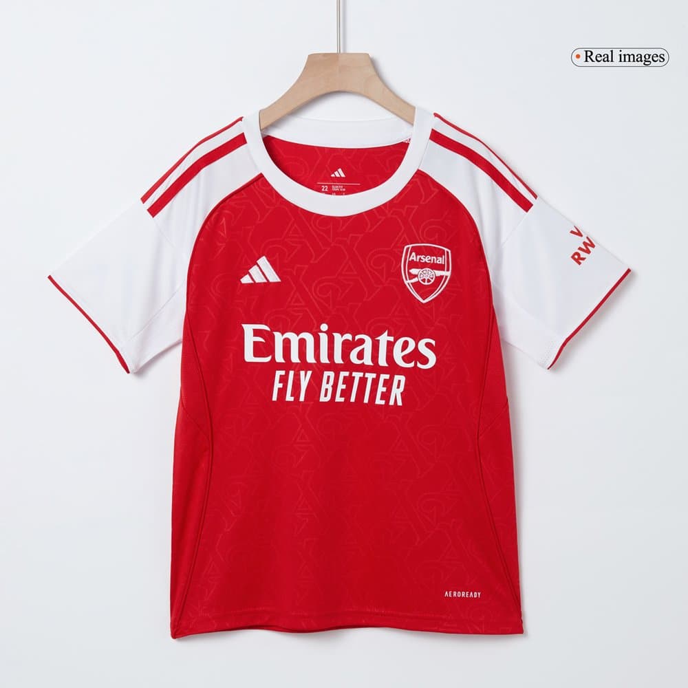 Kid's Arsenal Home Soccer Jersey Full Kit 2025/26 Kid's Arsenal Home Soccer Jersey Full Kit 2025/26