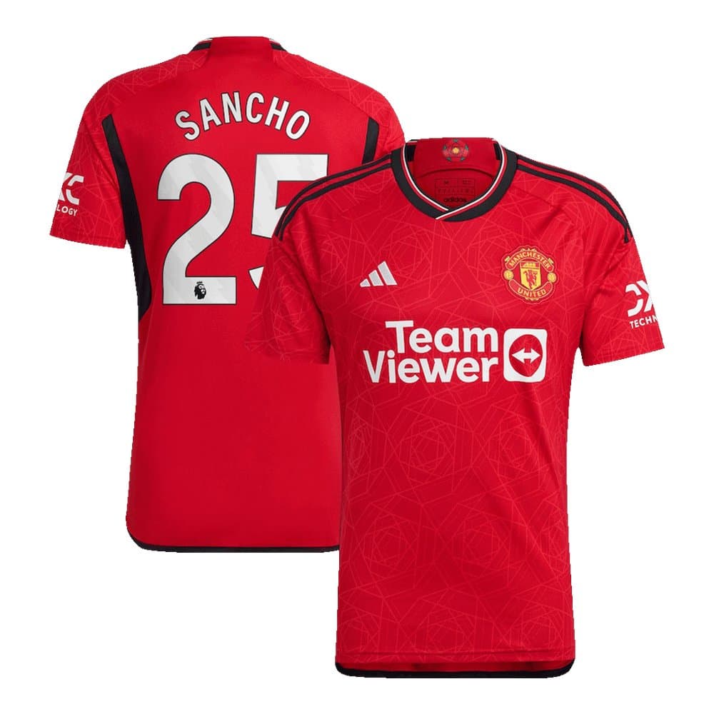 Men's SANCHO #25 Manchester United Home Replica Jersey 2023/24 Men's SANCHO #25 Manchester United Home Replica Jersey 2023/24