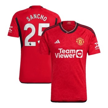 Men's SANCHO #25 Manchester United Home Replica Jersey 2023/24