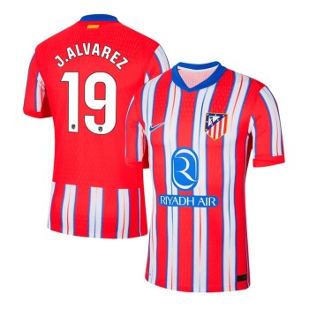 Men's J.ALVAREZ #19 Atletico Madrid Home Authentic Jersey 2024/25 Men's J.ALVAREZ #19 Atletico Madrid Home Authentic Jersey 2024/25