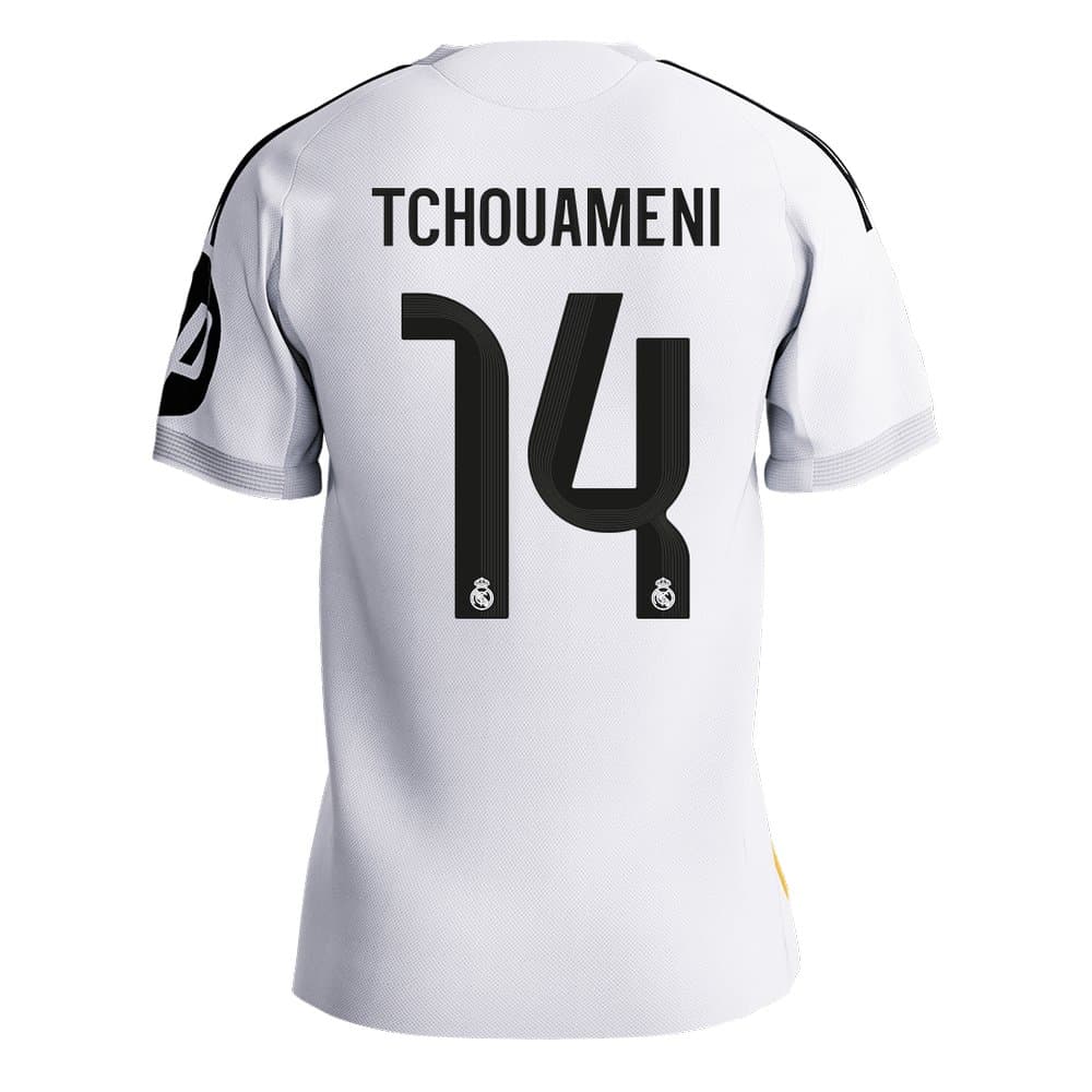 Men's TCHOUAMENI #14 Real Madrid Home Authentic Soccer Jersey 2025/26 Men's TCHOUAMENI #14 Real Madrid Home Authentic Soccer Jersey 2025/26