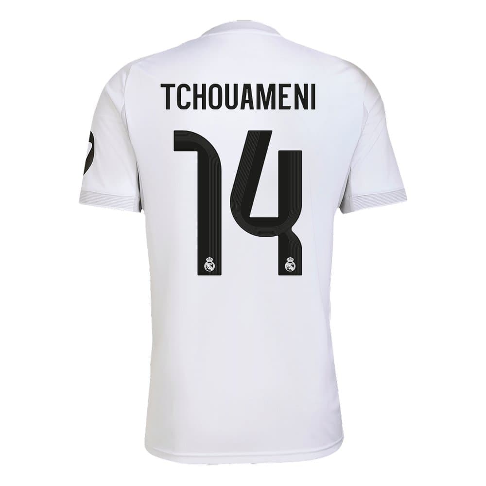Men's TCHOUAMENI #14 Real Madrid Home Replica Soccer Jersey 2025/26