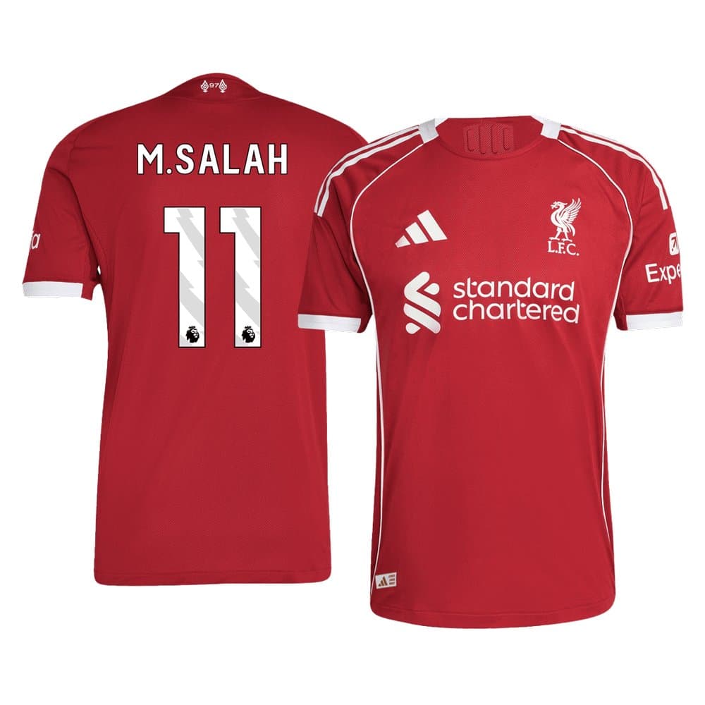 Men's M.SALAH #11 Liverpool Home Authentic Soccer Jersey 2025/26