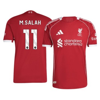 Men's M.SALAH #11 Liverpool Home Authentic Soccer Jersey 2025/26