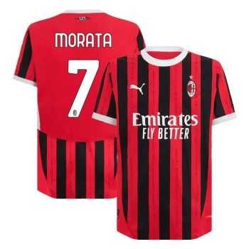 Men's MORATA #7 AC Milan Home Authentic Soccer Jersey - UCL 2024/25 Men's MORATA #7 AC Milan Home Authentic Soccer Jersey - UCL 2024/25