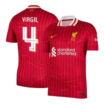 Men's VIRGIL #4 Liverpool Home Replica Soccer Jersey - UCL 2024/25 Men's VIRGIL #4 Liverpool Home Replica Soccer Jersey - UCL 2024/25