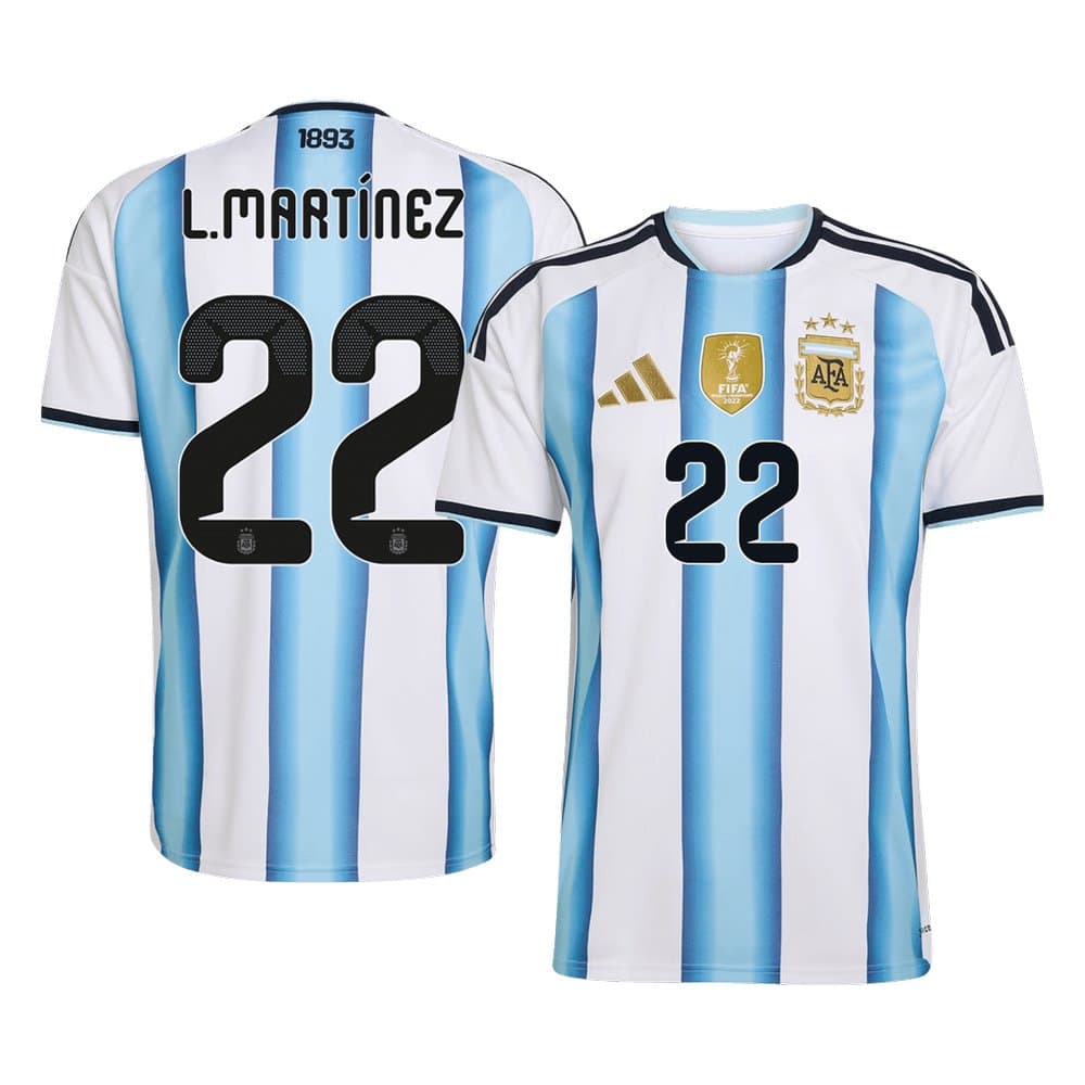 Men's L.MARTíNEZ #22 Argentina Home Replica Soccer Jersey World Cup 2026 Men's L.MARTíNEZ #22 Argentina Home Replica Soccer Jersey World Cup 2026