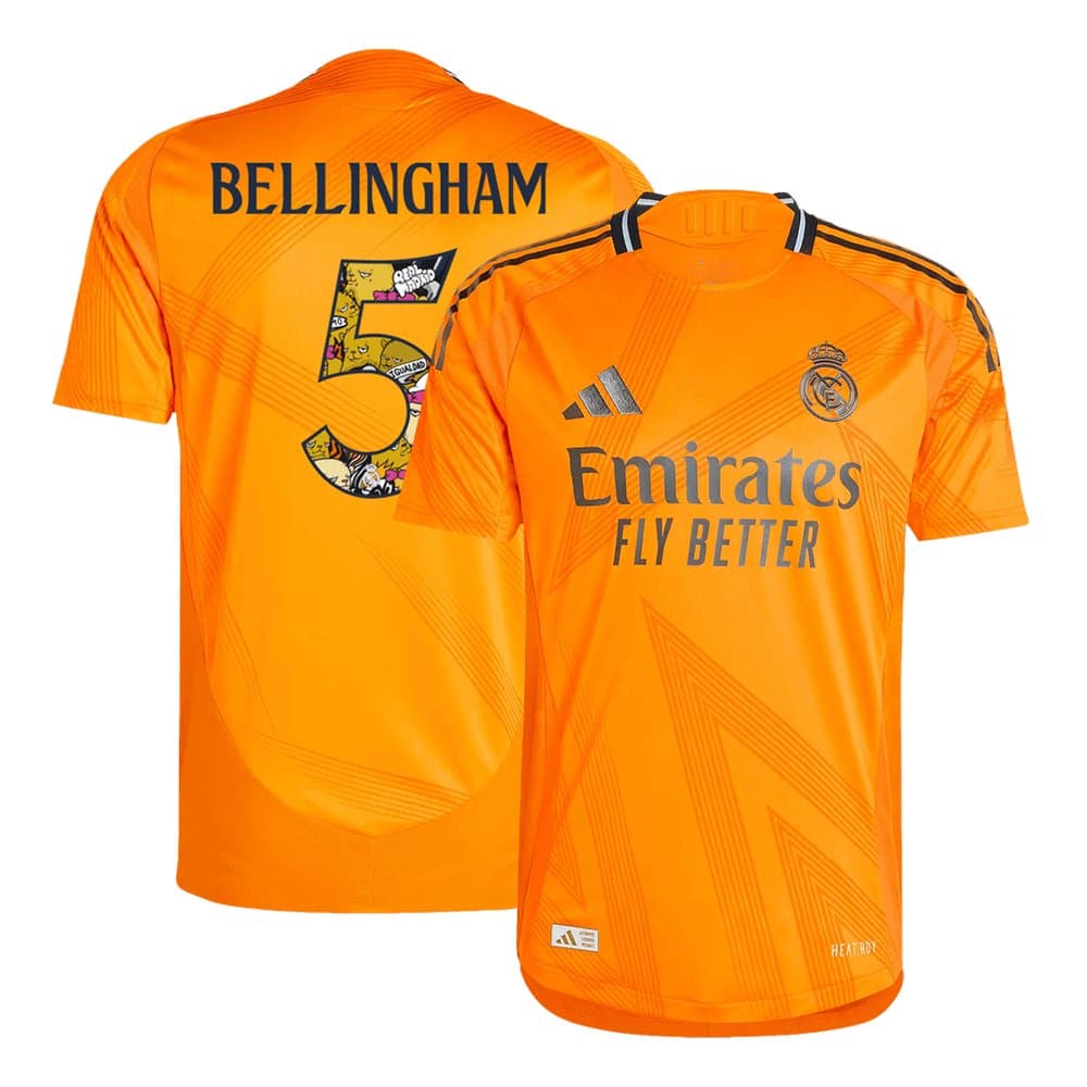 Men's BELLINGHAM #5 Real Madrid Away Authentic Soccer Jersey - Bear Champ Font 2024/25 Men's BELLINGHAM #5 Real Madrid Away Authentic Soccer Jersey - Bear Champ Font 2024/25