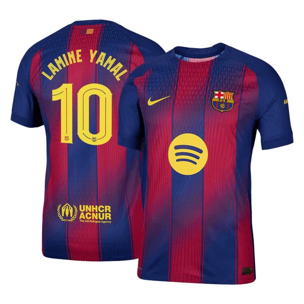 Men's LAMINE YAMAL #10 Barcelona Home Authentic Soccer Jersey - UCL 2025/26 Men's LAMINE YAMAL #10 Barcelona Home Authentic Soccer Jersey - UCL 2025/26