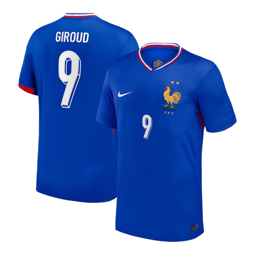 Men's GIROUD #9 France Home Replica Soccer Jersey EURO 2024