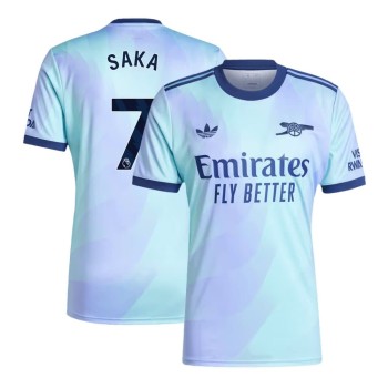Men's SAKA #7 Arsenal Third Away Replica Soccer Jersey 2024/25