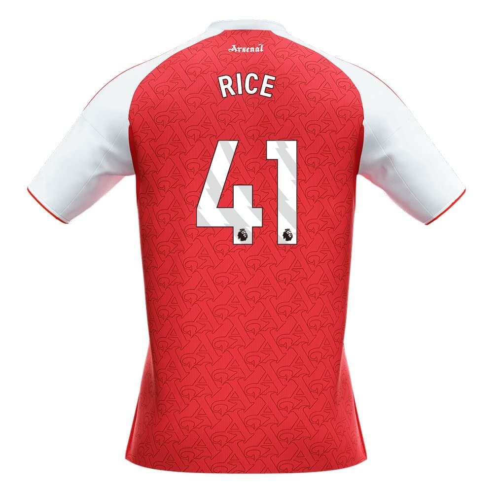 Men's RICE #41 Arsenal Home Replica Soccer Jersey 2025/26
