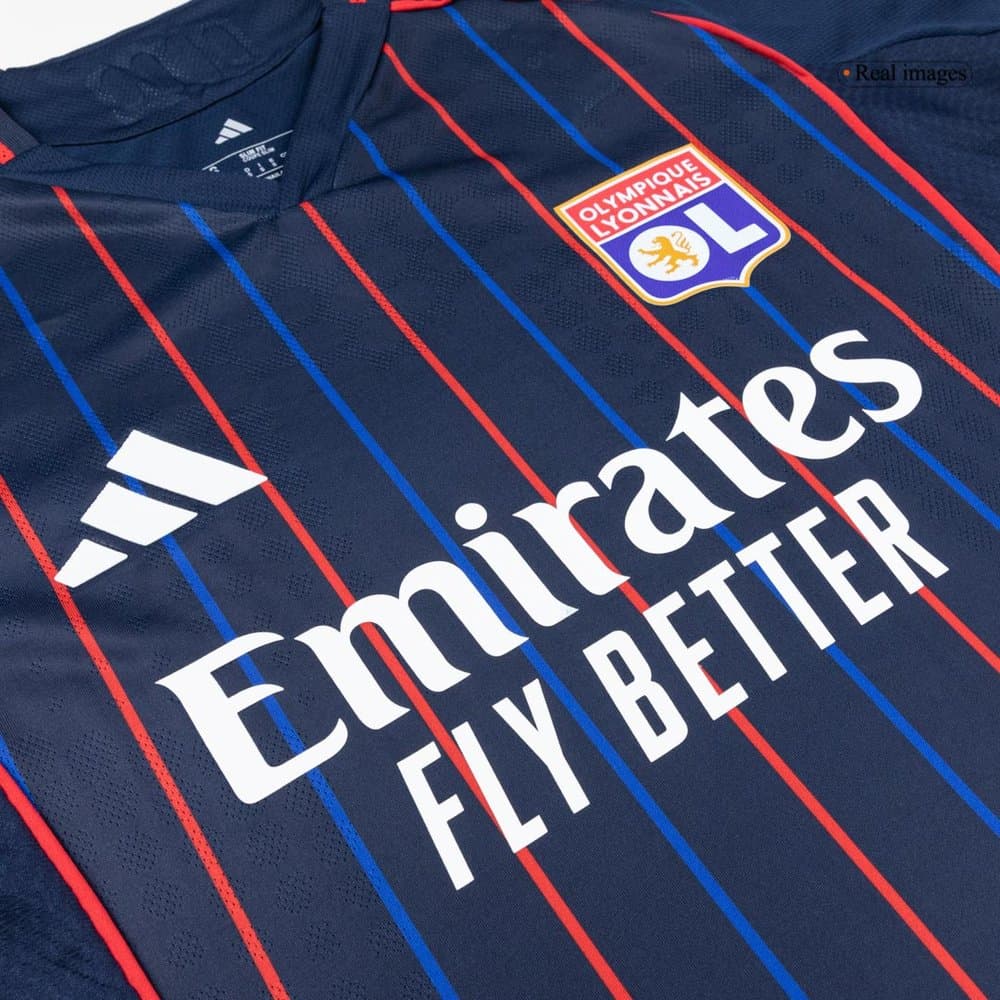 Men's Olympique Lyonnais Away Authentic Soccer Jersey 2025/26 Men's Olympique Lyonnais Away Authentic Soccer Jersey 2025/26