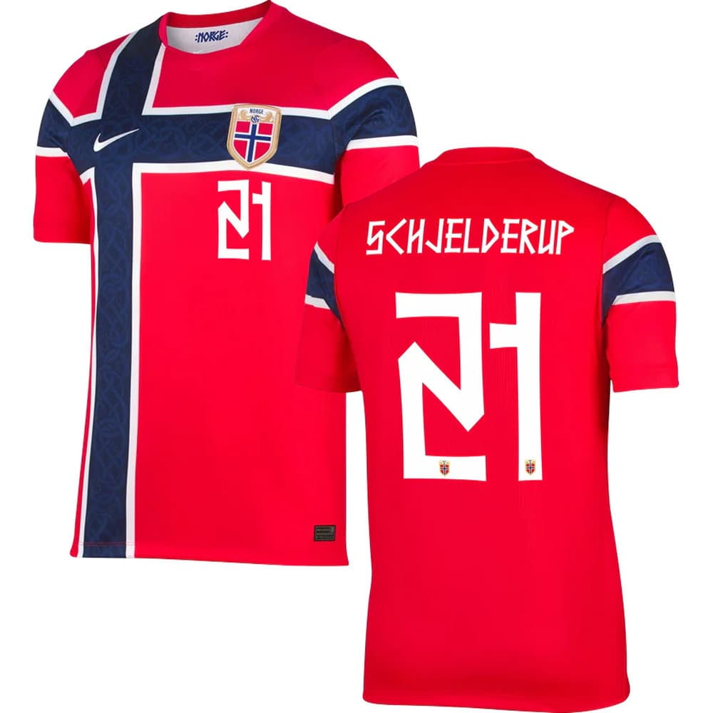 Men's SCHJELDERUP #21 Norway Home Replica Jersey World Cup 2026 Men's SCHJELDERUP #21 Norway Home Replica Jersey World Cup 2026