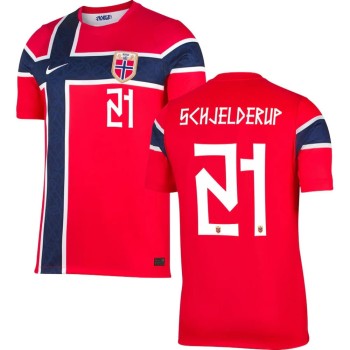 Men's SCHJELDERUP #21 Norway Home Replica Jersey World Cup 2026