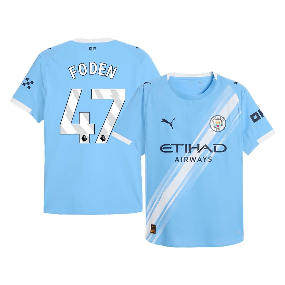 Men's FODEN #47 Manchester City Home Authentic Jersey 2025/26