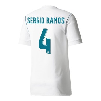 Men's SERGIO RAMOS #4 Real Madrid Home Retro Soccer Jersey 2017/18 Men's SERGIO RAMOS #4 Real Madrid Home Retro Soccer Jersey 2017/18