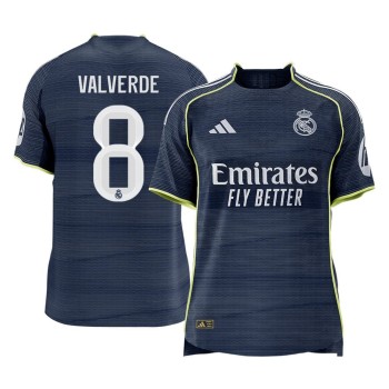 Men's VALVERDE #8 Real Madrid Away Authentic Soccer Jersey 2025/26