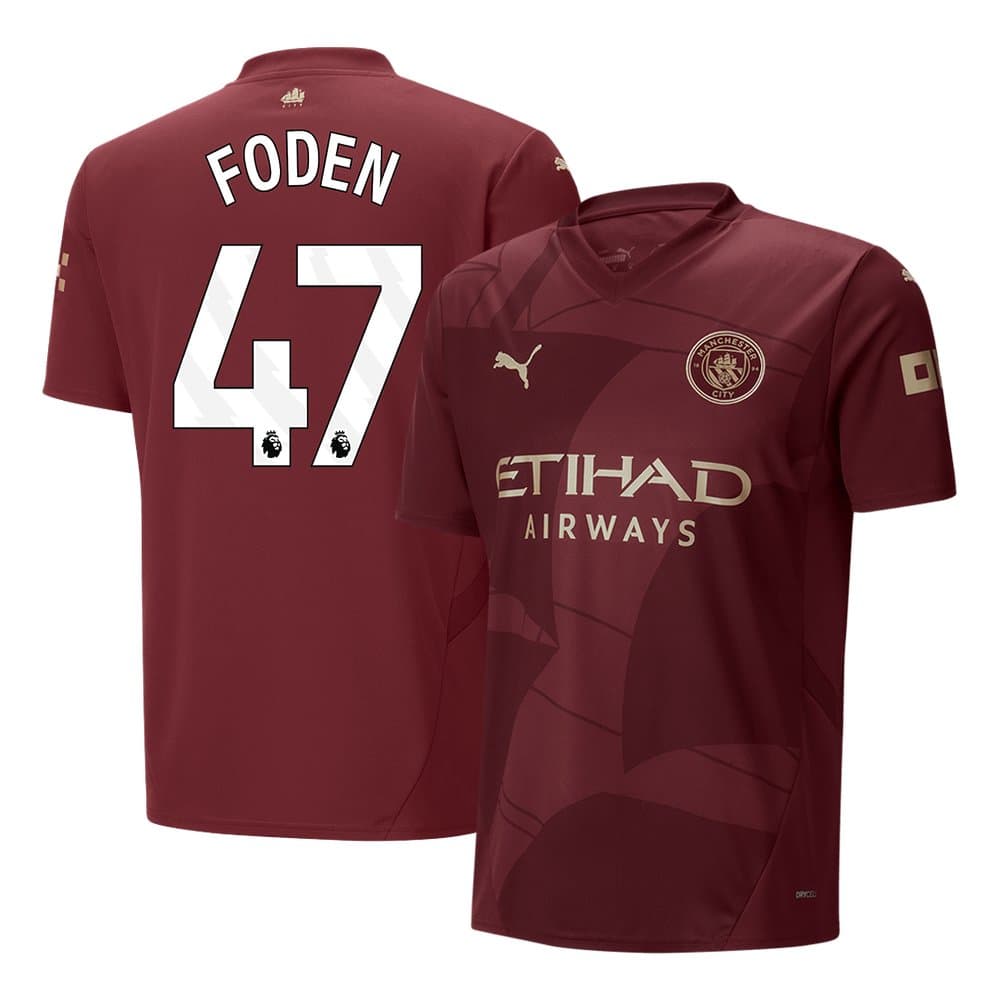 Men's FODEN #47 Manchester City Third Away Replica Soccer Jersey 2024/25 Men's FODEN #47 Manchester City Third Away Replica Soccer Jersey 2024/25